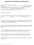 Agreement Form Permission To Sublet Form
