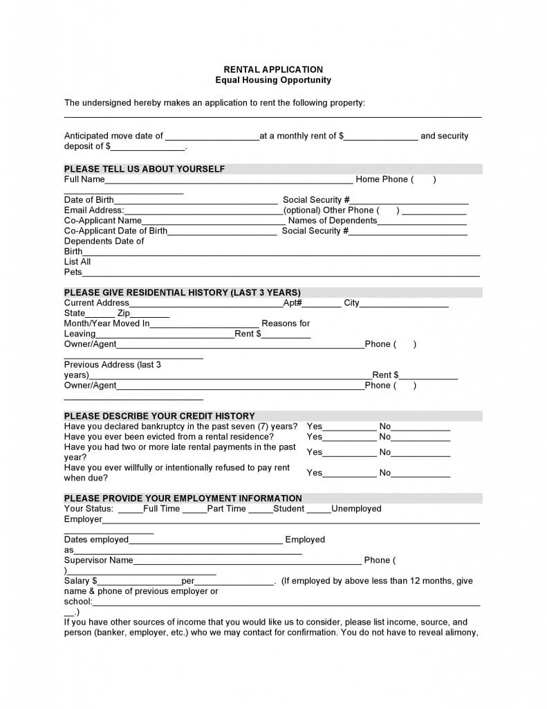 Alabama Rental Application