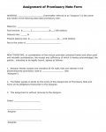 Assignment of Promissory Note Form