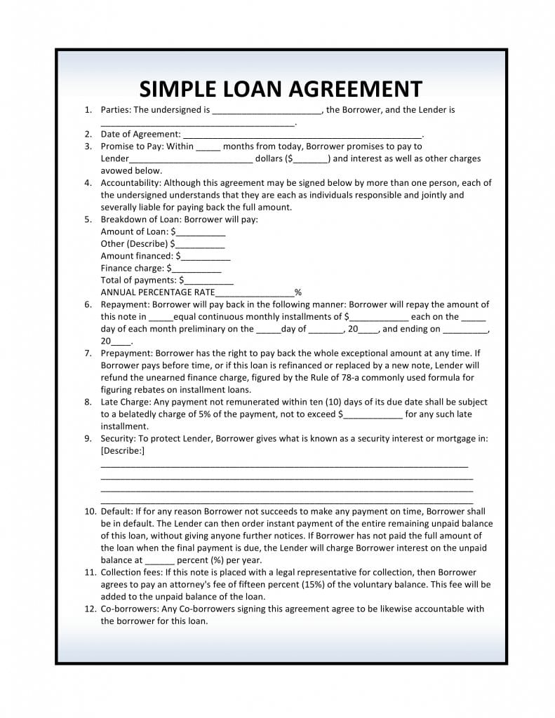 Simple Loan Agreement